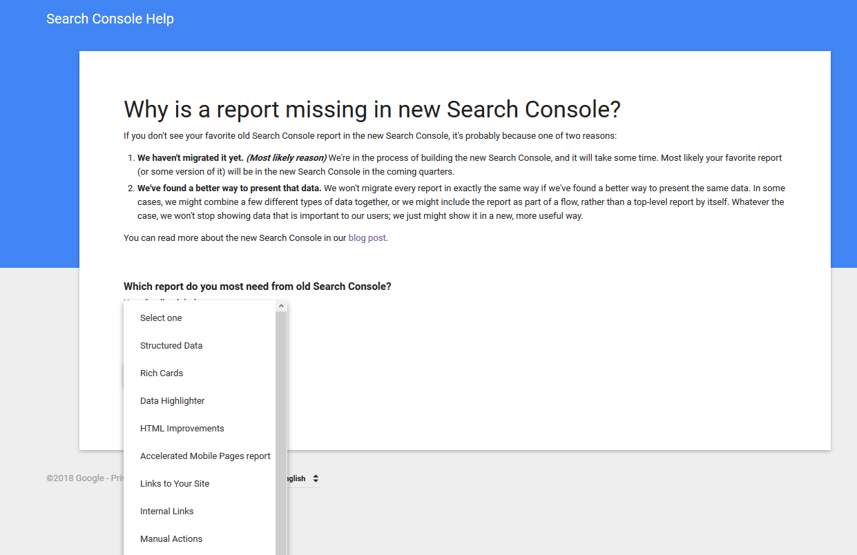 Google: Umfrage, welche Funktionen und Berichte in der neuen Search Console noch fehlen