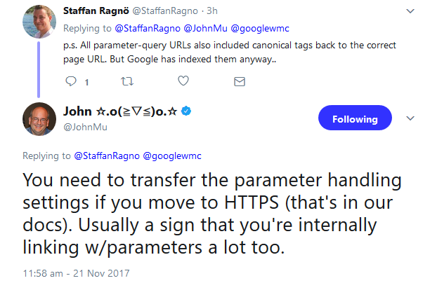 Google: Bei Umstellung auf HTTPS URL-Parameter nicht vergessen!