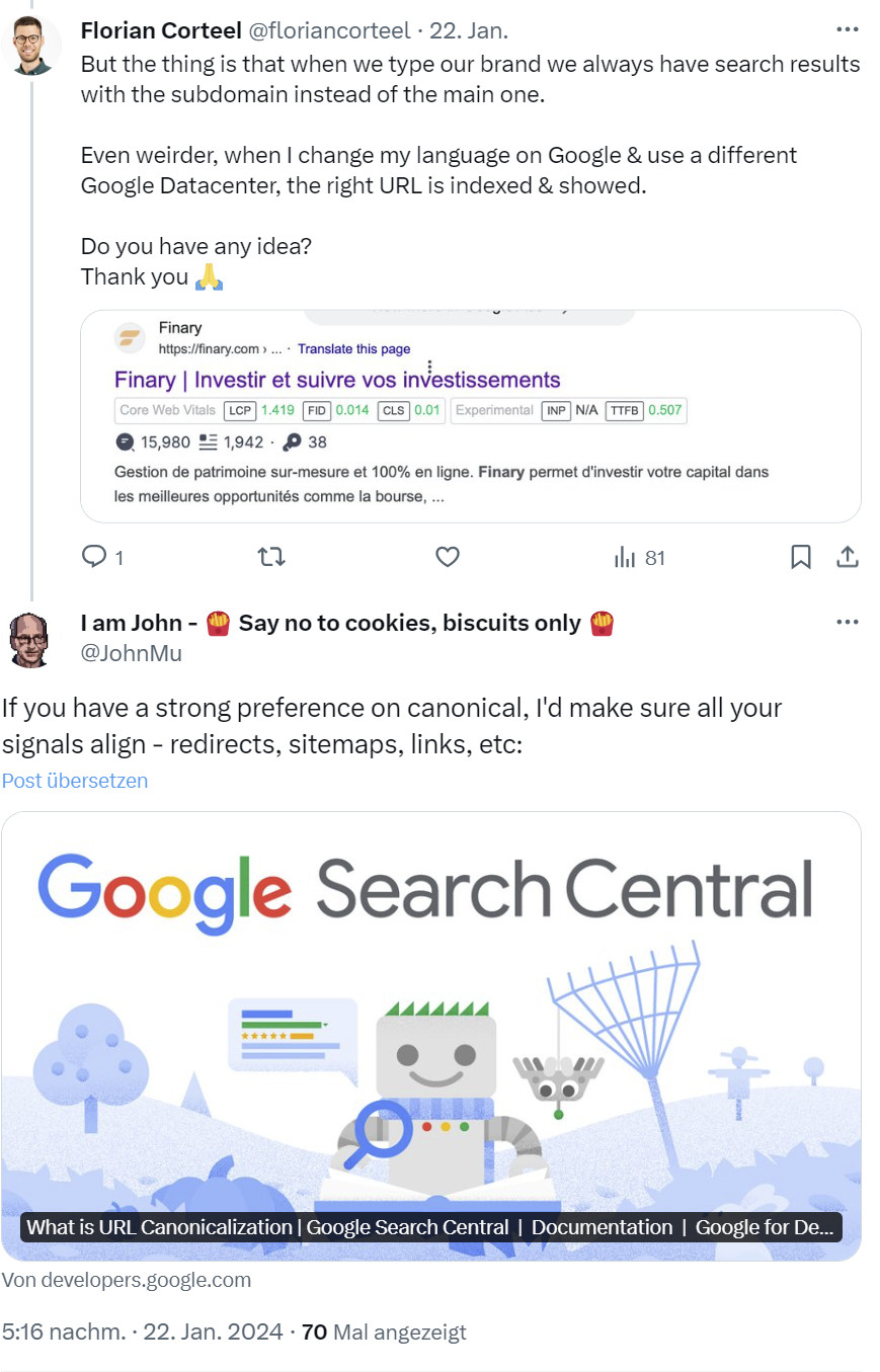 John Müller auf Twitter erinnert an die Bedeutung von Canonical-Signalen