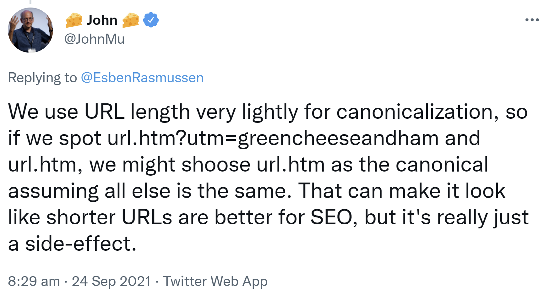 Google: URL-Länge ist Signal bei der Auswahl von Canonical URL, aber kein Rankingfaktor