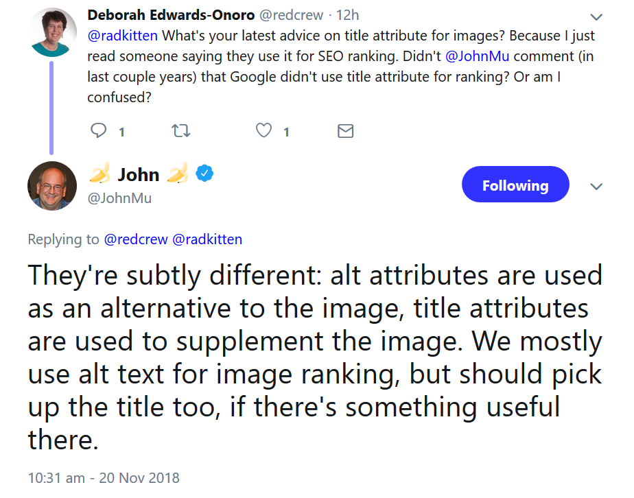 Google verwendet auch das Title-Attribut von Bildern