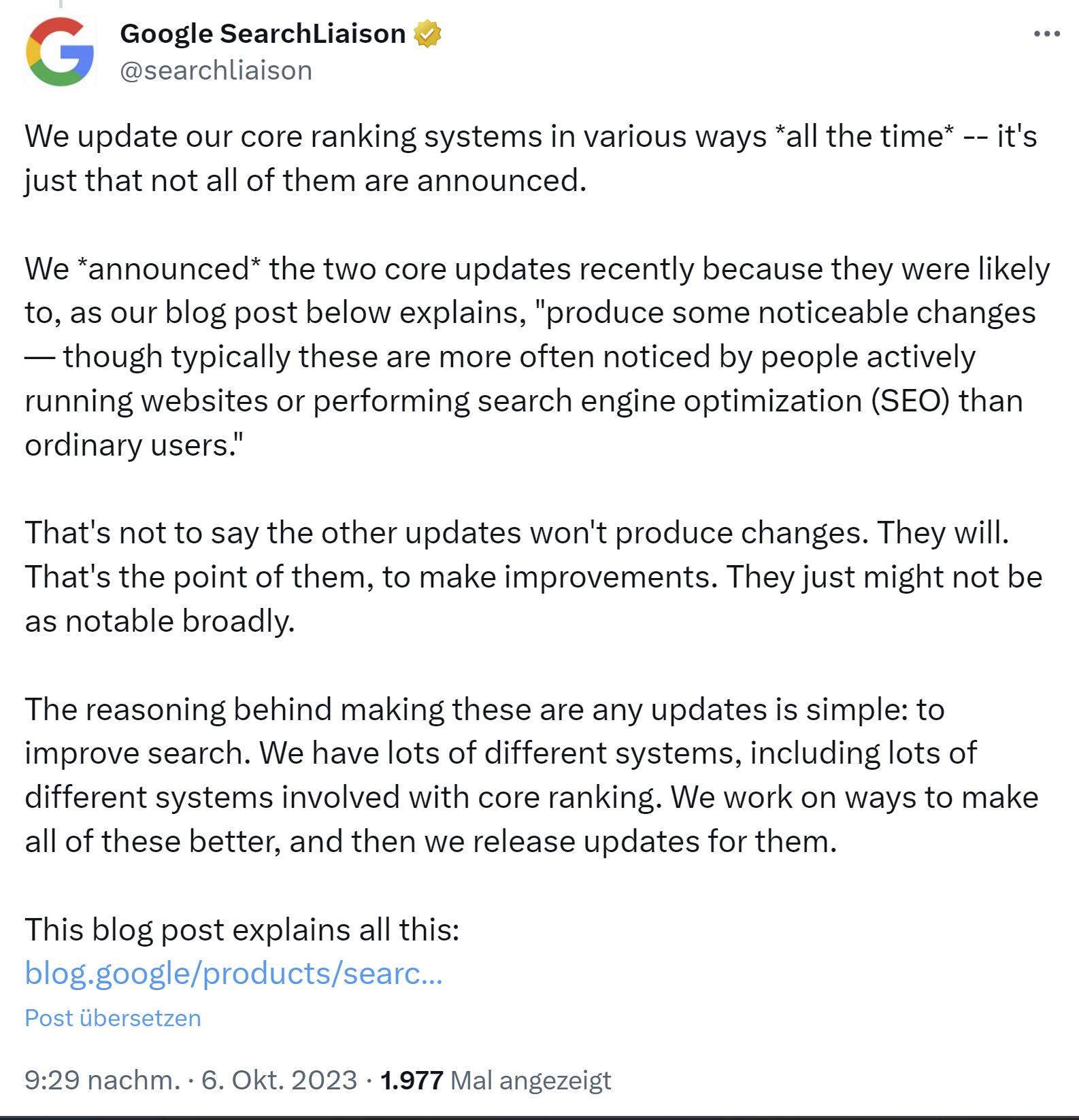 Google: Warum manche Updates angekündigt werden und andere nicht