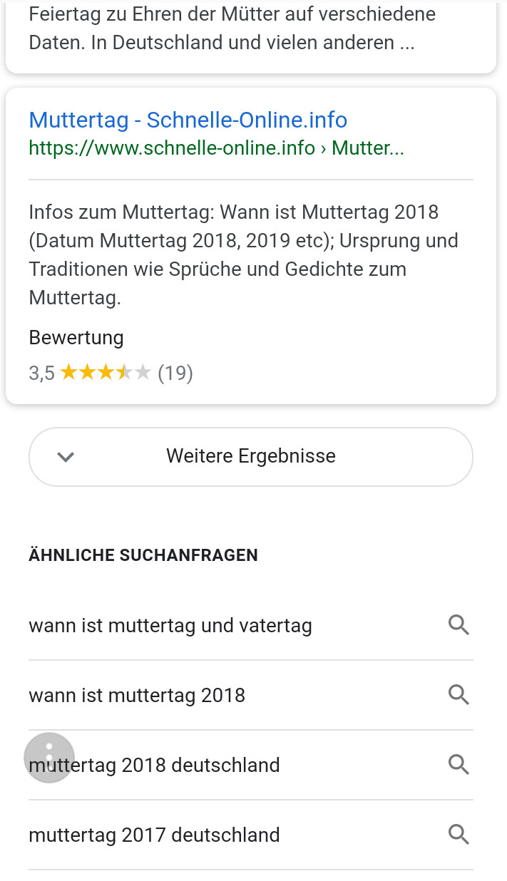 Google: Button 'Weitere Ergebnisse'