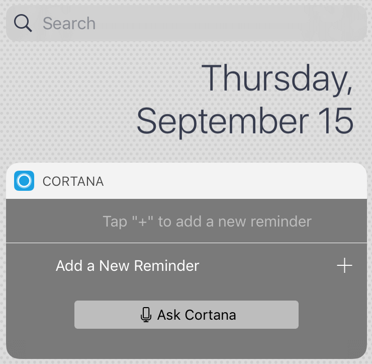 iOS 10 Search Screen: Cortana