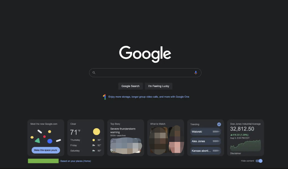 Google: neue Startseite für die Desktop-Suche