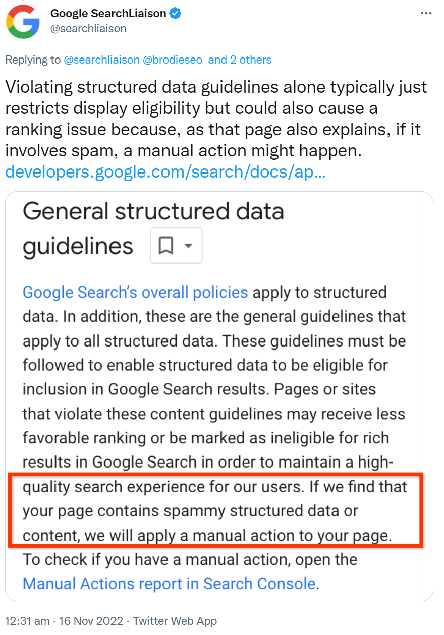 Google-Klarstellung zu schlechteren Rankings wegen fehlerhafter strukturierter Daten - 2