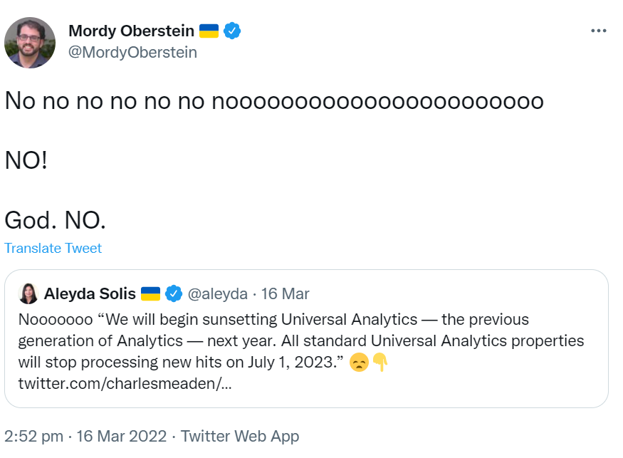 SEO Mordy Oberstein kritisiert das Aus von Google Analytics Universal