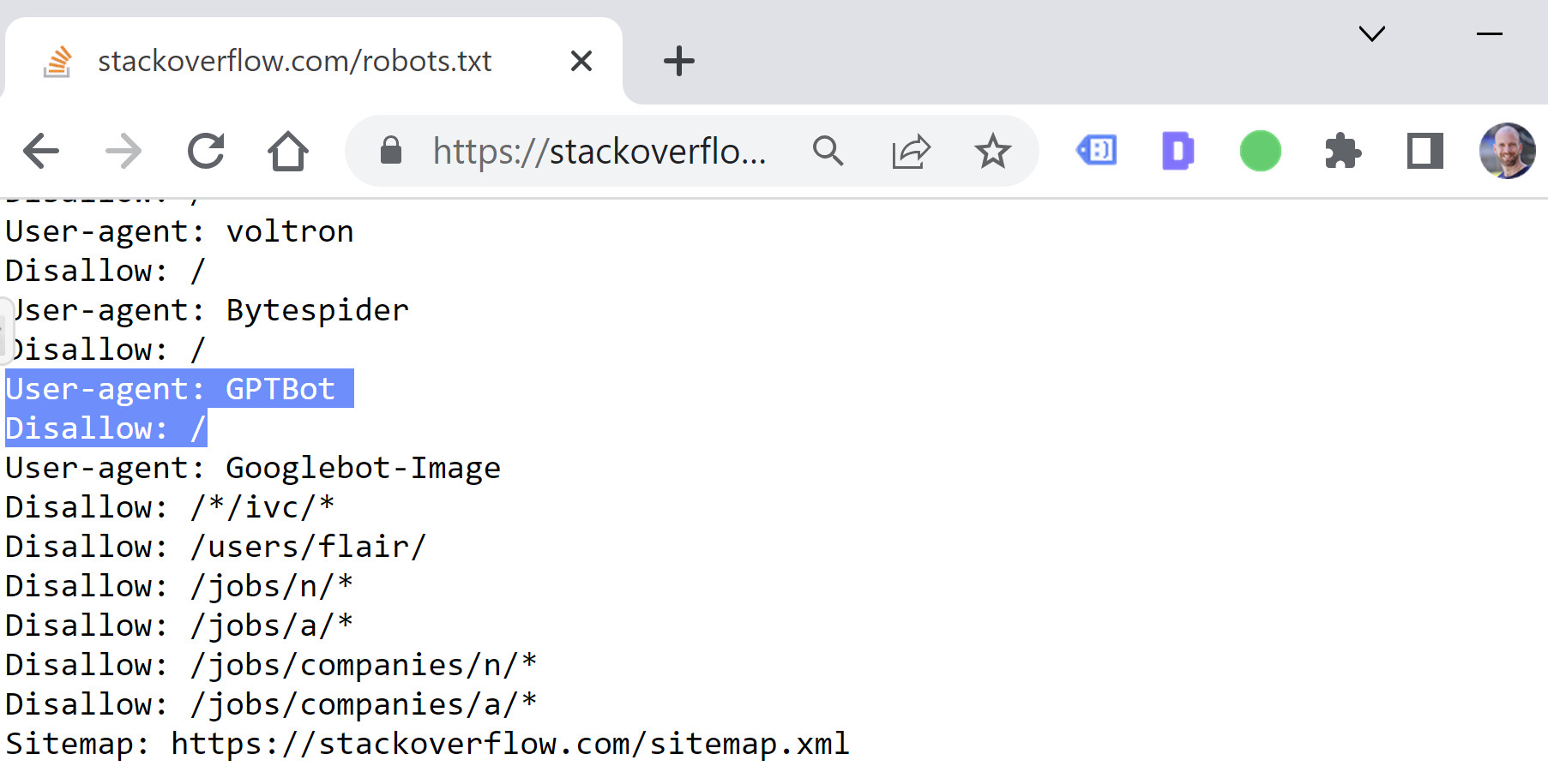 Stack Overflow: robots.txt blockiert ChatGPT