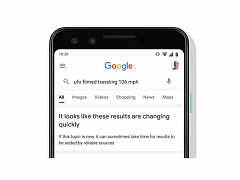 Google Hinweis auf sich schnell ändernde Suchergebnisse