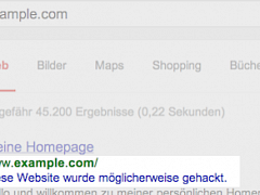 Google: Website gehackt
