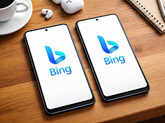 Duplicate Content: Zwei Handys mit Bing Logo