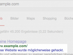 Google: Website gehackt