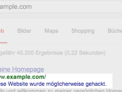 Google: Website gehackt