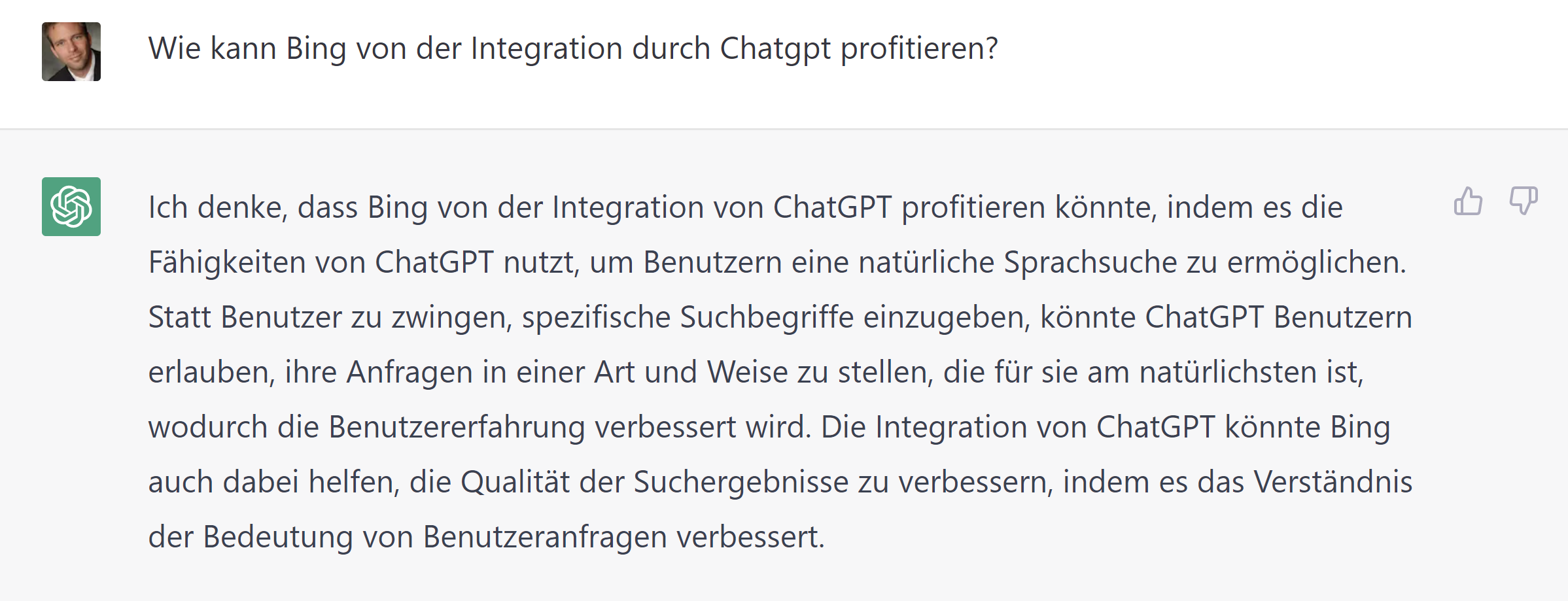 Wie kann Bing von der Integration von ChatGPT profitieren? Antwort von ChatGPT