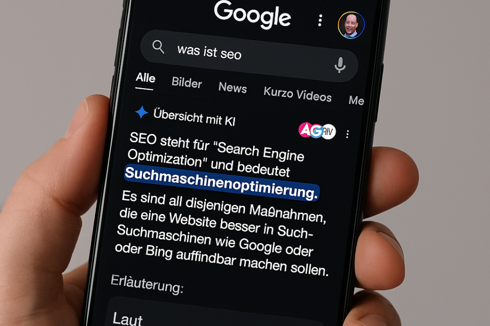 Google AI Overview auf Smartphone