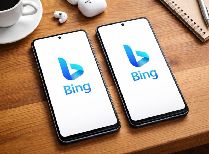 Duplicate Content: Zwei Handys mit Bing Logo