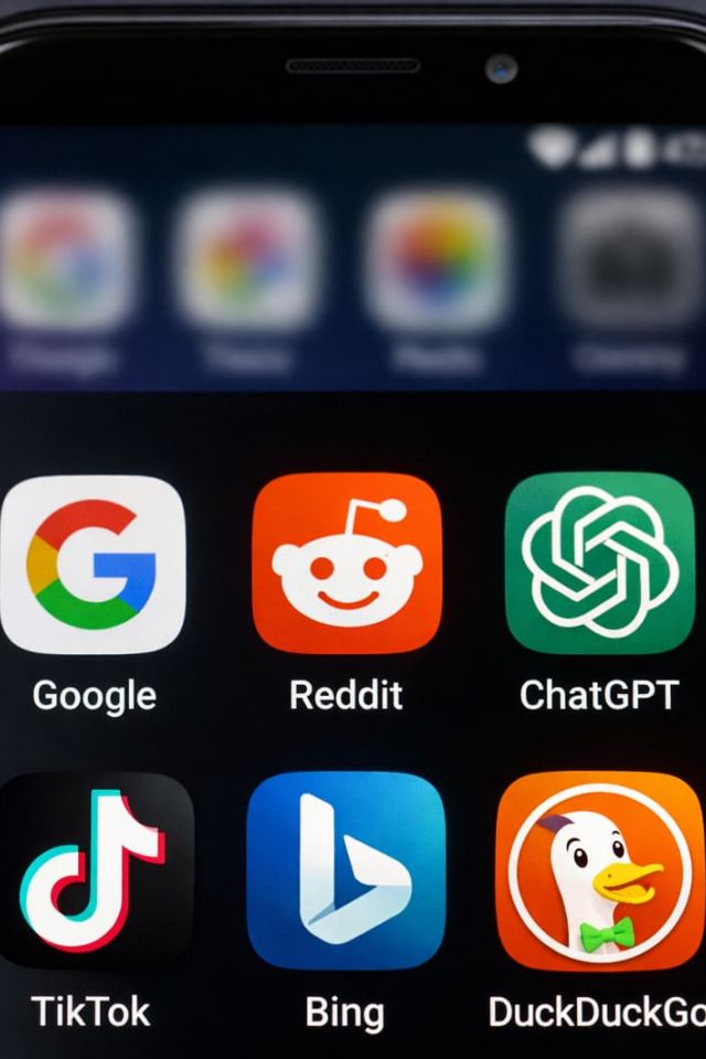 Suche-Apps auf Smartphone